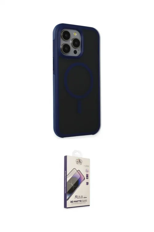 ieg™ iPhone 15 Pro Max Kılıf Çekirdek Yansıma Prime - Siyah Bilvis 3D Mat Cam Ekran Koruyucu