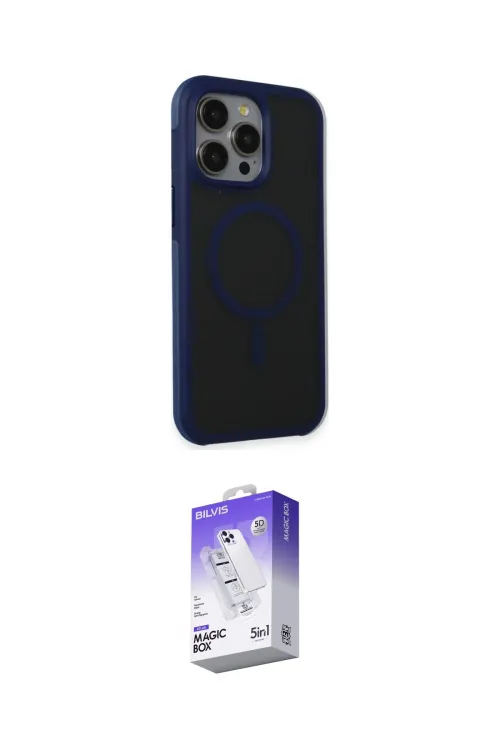 ieg™ iPhone 15 Pro Max Kılıf Çekirdek Yansıma Prime - Siyah Bilvis 5in1 3D Magic Cam Ekran Koruyucu