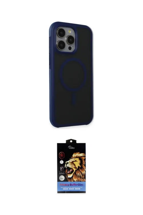 ieg™ iPhone 15 Pro Max Kılıf Çekirdek Yansıma Prime - Siyah Buffer Hayalet Cam Ekran Koruyucu