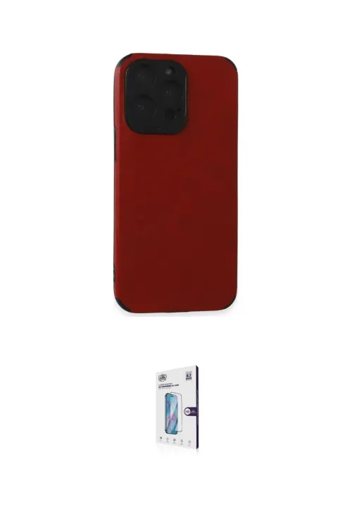 ieg™ iPhone 15 Pro Max Kılıf Doruk Asil Koleksiyonu - Siyah Bilvis 0.18mm Plus Cam Ekran Koruyucu