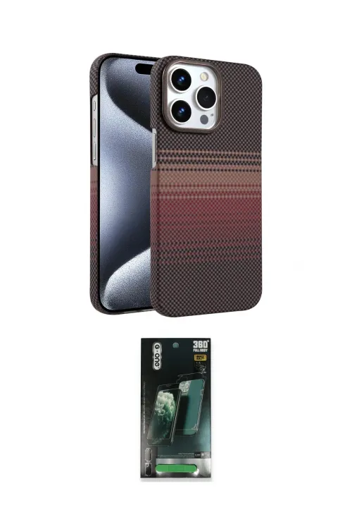 ieg™ iPhone 15 Pro Max Kılıf Doruk Serisi - Şeffaf 360 Full Body Arka Koruyucu