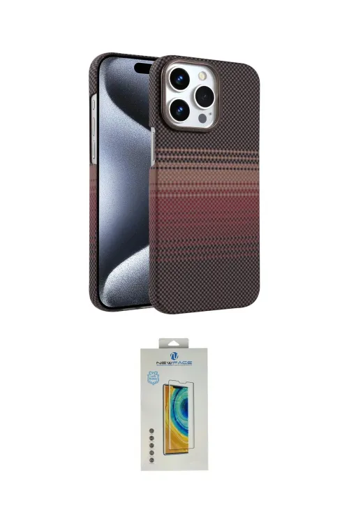 ieg™ iPhone 15 Pro Max Kılıf Doruk Serisi - Siyah Polymer Nano Ekran Koruyucu