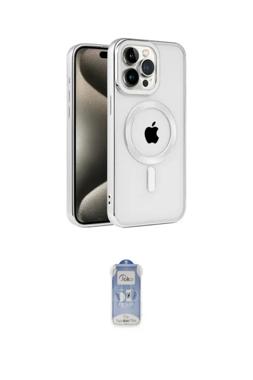 ieg™ iPhone 15 Pro Max Kılıf Eksen Form Koleksiyonu - Siyah Joko Magic 5D Cam