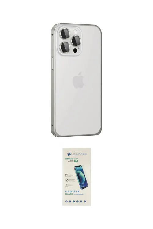 ieg™ iPhone 15 Pro Max Kılıf Eksen Form Serisi - Şeffaf Pasifik Cam Ekran Koruyucu