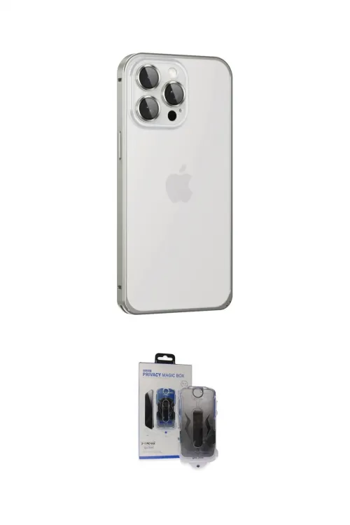 ieg™ iPhone 15 Pro Max Kılıf Eksen Form Serisi - Siyah Vanessa Magic Hayalet Cam