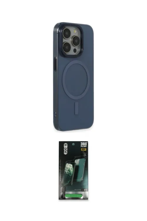 ieg™ iPhone 15 Pro Max Kılıf Eksen Işık Prime - Şeffaf 360 Full Body Arka Koruyucu