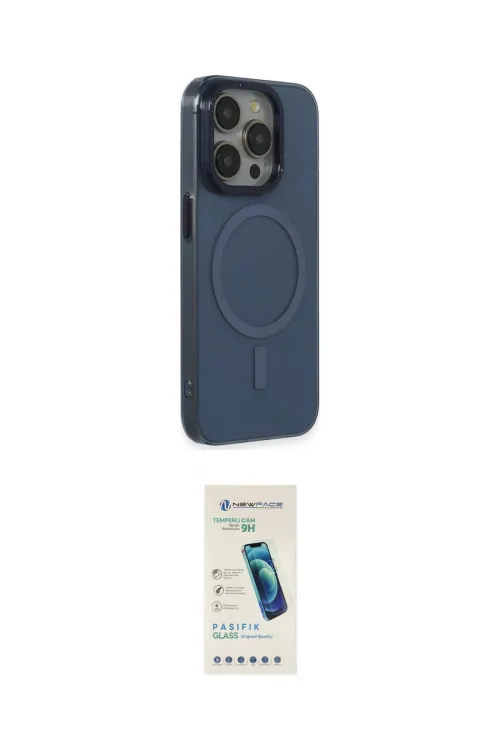ieg™ iPhone 15 Pro Max Kılıf Eksen Işık Prime - Şeffaf Pasifik Cam Ekran Koruyucu