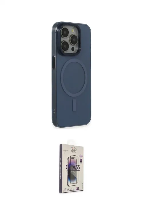 ieg™ iPhone 15 Pro Max Kılıf Eksen Işık Prime - Siyah Bilvis 3D Cam Ekran Koruyucu