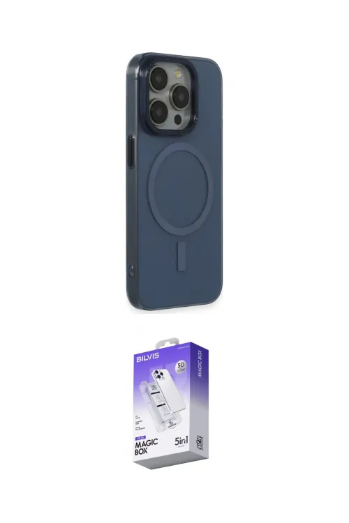 ieg™ iPhone 15 Pro Max Kılıf Eksen Işık Prime - Siyah Bilvis 5in1 3D Magic Cam Ekran Koruyucu