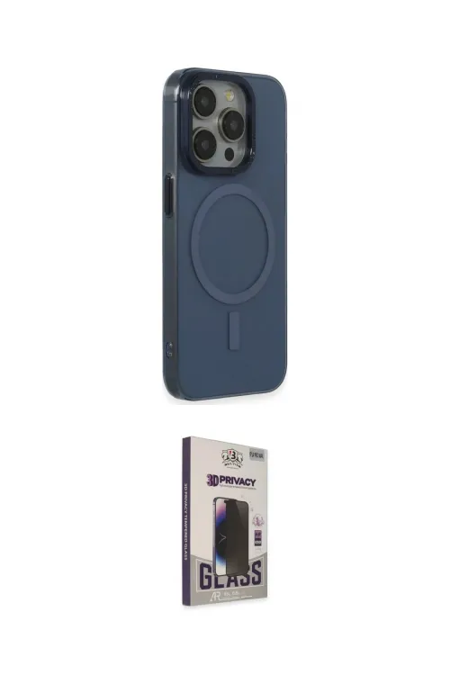 ieg™ iPhone 15 Pro Max Kılıf Eksen Işık Prime - Siyah Bilvis Hayalet Cam Ekran Koruyucu