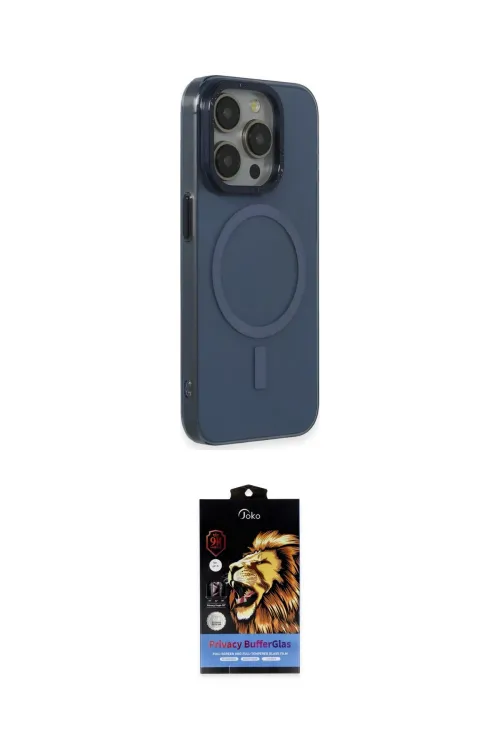 ieg™ iPhone 15 Pro Max Kılıf Eksen Işık Prime - Siyah Buffer Hayalet Cam Ekran Koruyucu