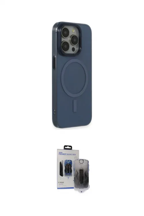ieg™ iPhone 15 Pro Max Kılıf Eksen Işık Prime - Siyah Vanessa Magic Hayalet Cam