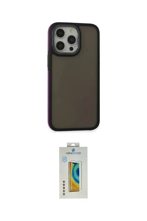 ieg™ iPhone 15 Pro Max Kılıf Eksen Işık - Siyah Polymer Nano Ekran Koruyucu