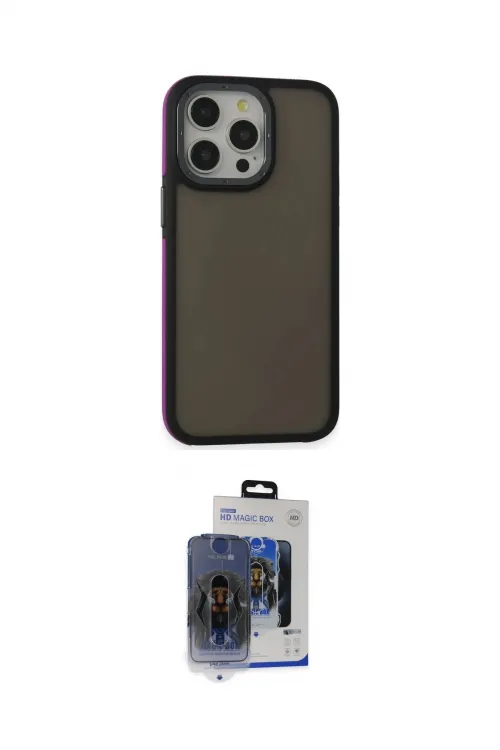 ieg™ iPhone 15 Pro Max Kılıf Eksen Işık - Siyah Vanessa Magic Cam