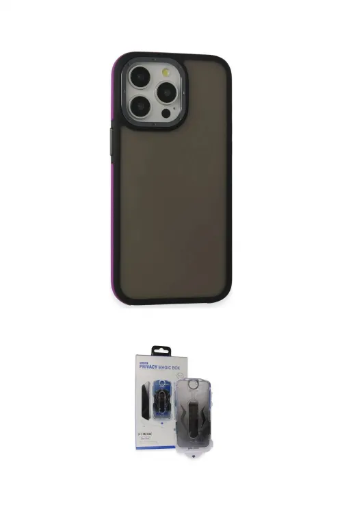 ieg™ iPhone 15 Pro Max Kılıf Eksen Işık - Siyah Vanessa Magic Hayalet Cam