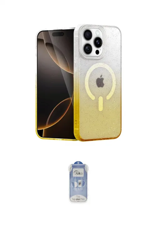 ieg™ iPhone 15 Pro Max Kılıf Eksen Minimal Özel Seri - Siyah Joko Magic 5D Cam