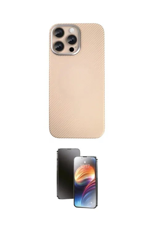 ieg™ iPhone 15 Pro Max Kılıf Eksen Prime - Siyah 3D Antistatik Mat Seramik Nano Ekran Koruyucu