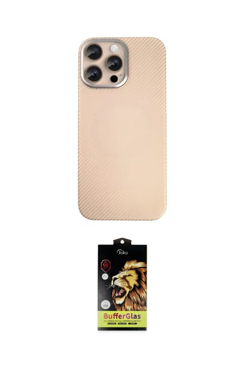 ieg™ iPhone 15 Pro Max Kılıf Eksen Prime - Siyah Buffer Cam Ekran Koruyucu