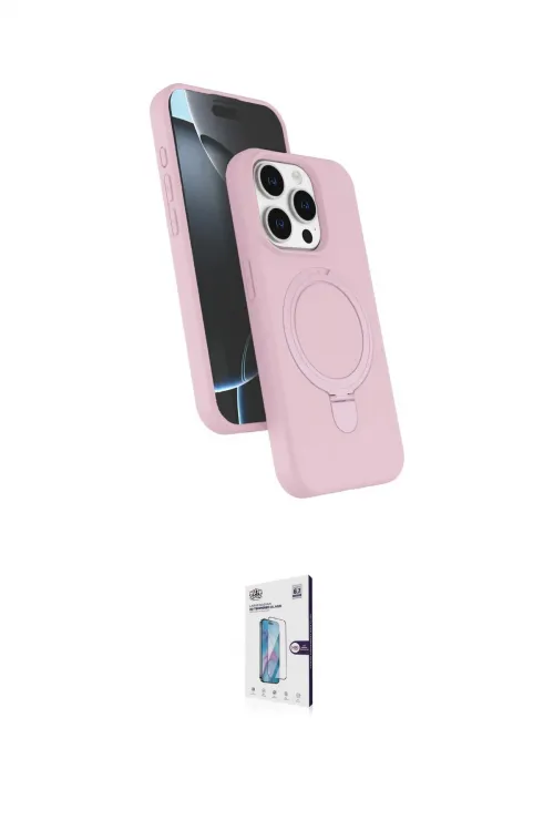 ieg™ iPhone 15 Pro Max Kılıf İz Işık Koleksiyonu - Siyah Bilvis 0.18mm Plus Cam Ekran Koruyucu