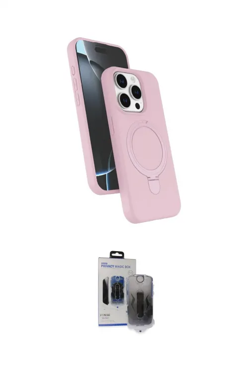 ieg™ iPhone 15 Pro Max Kılıf İz Işık Koleksiyonu - Siyah Vanessa Magic Hayalet Cam