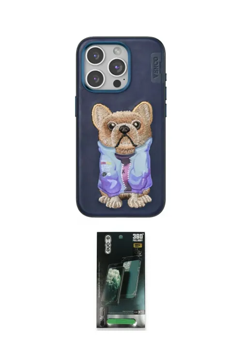 ieg™ iPhone 15 Pro Max Kılıf İz Minimal Koleksiyonu - Şeffaf 360 Full Body Arka Koruyucu