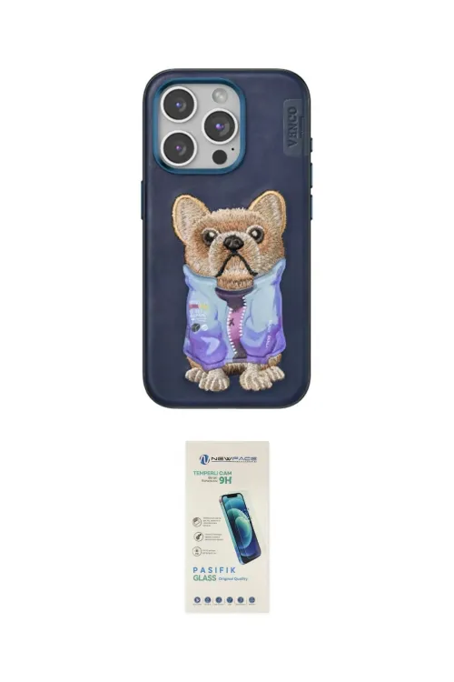 ieg™ iPhone 15 Pro Max Kılıf İz Minimal Koleksiyonu - Şeffaf Pasifik Cam Ekran Koruyucu