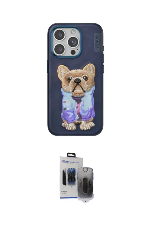 ieg™ iPhone 15 Pro Max Kılıf İz Minimal Koleksiyonu - Siyah Vanessa Magic Hayalet Cam