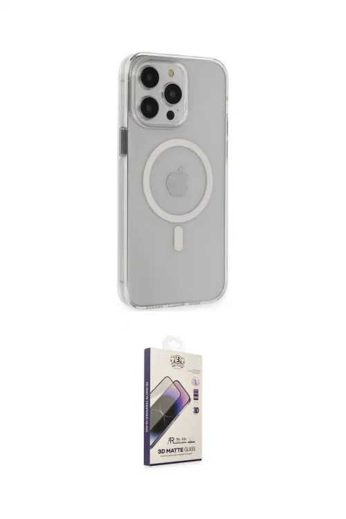ieg™ iPhone 15 Pro Max Kılıf Kıvılcım Asil Özel Seri - Siyah Bilvis 3D Mat Cam Ekran Koruyucu