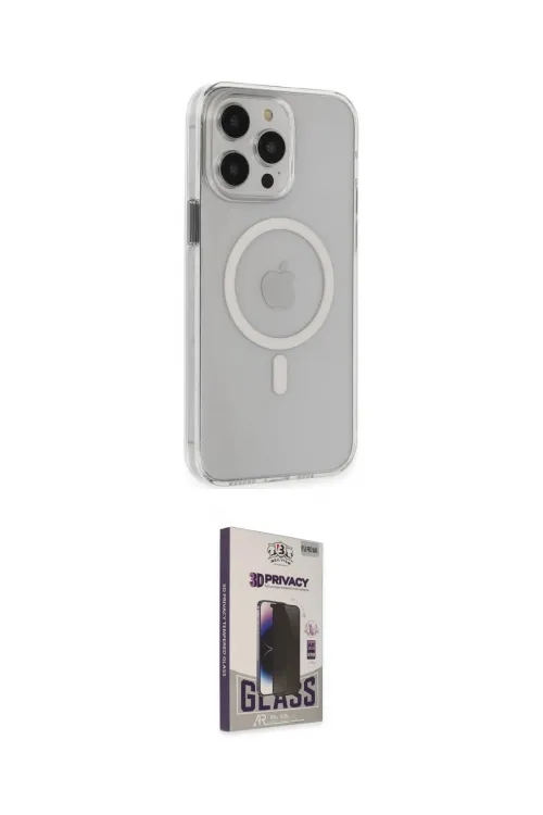 ieg™ iPhone 15 Pro Max Kılıf Kıvılcım Asil Özel Seri - Siyah Bilvis Hayalet Cam Ekran Koruyucu