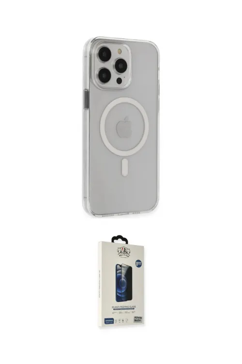 ieg™ iPhone 15 Pro Max Kılıf Kıvılcım Asil Özel Seri - Siyah Bilvis Hayalet Cam Ekran Koruyucu