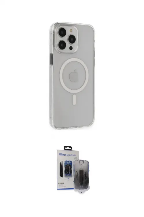 ieg™ iPhone 15 Pro Max Kılıf Kıvılcım Asil Özel Seri - Siyah Vanessa Magic Hayalet Cam