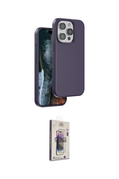ieg™ iPhone 15 Pro Max Kılıf Kıvılcım Çizgi Serisi - Siyah Bilvis 3D Cam Ekran Koruyucu