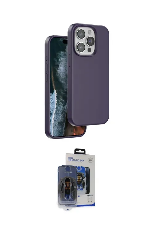 ieg™ iPhone 15 Pro Max Kılıf Kıvılcım Çizgi Serisi - Siyah Vanessa Magic Cam
