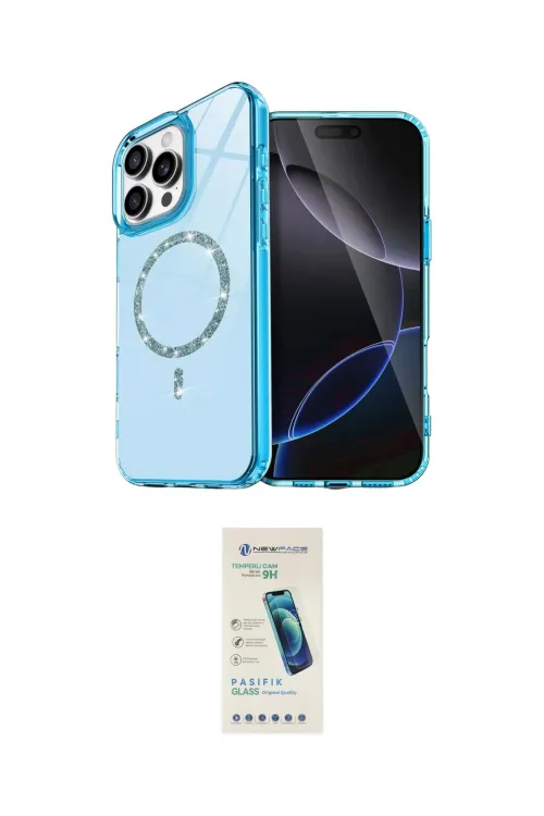 ieg™ iPhone 15 Pro Max Kılıf Kıvılcım Form Prime - Şeffaf Pasifik Cam Ekran Koruyucu