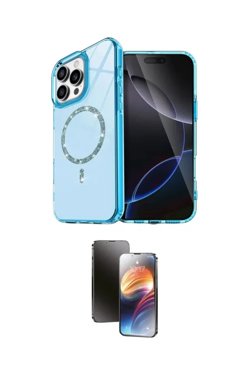 ieg™ iPhone 15 Pro Max Kılıf Kıvılcım Form Prime - Siyah 3D Antistatik Mat Seramik Nano Ekran Koruyucu