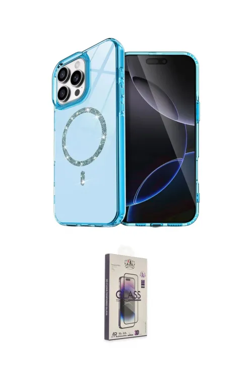 ieg™ iPhone 15 Pro Max Kılıf Kıvılcım Form Prime - Siyah Bilvis 3D Cam Ekran Koruyucu