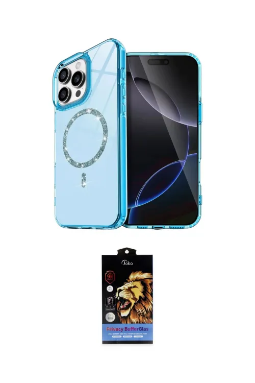 ieg™ iPhone 15 Pro Max Kılıf Kıvılcım Form Prime - Siyah Buffer Hayalet Cam Ekran Koruyucu