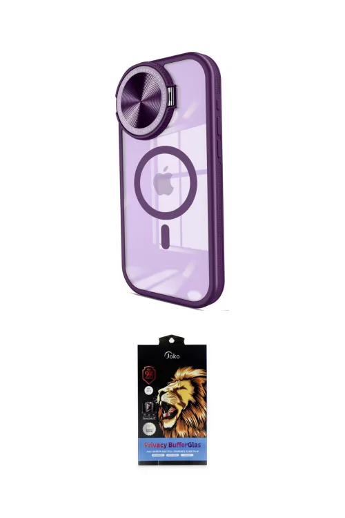 ieg™ iPhone 15 Pro Max Kılıf Kıvılcım Modern Koleksiyonu - Siyah Buffer Hayalet Cam Ekran Koruyucu