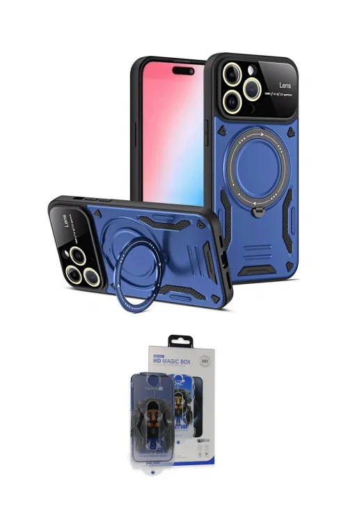ieg™ iPhone 15 Pro Max Kılıf Kıvılcım Modern Serisi - Siyah Vanessa Magic Cam
