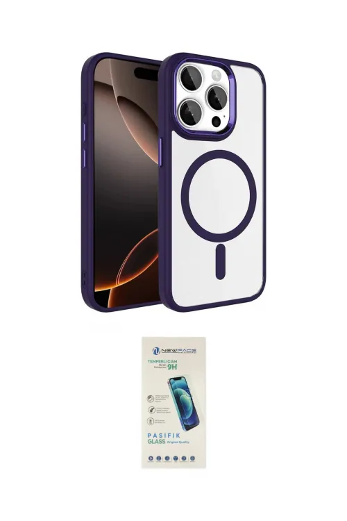 ieg™ iPhone 15 Pro Max Kılıf Kıvılcım Prime - Şeffaf Pasifik Cam Ekran Koruyucu