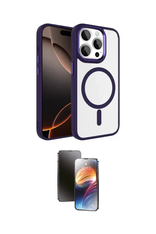 ieg™ iPhone 15 Pro Max Kılıf Kıvılcım Prime - Siyah 3D Antistatik Mat Seramik Nano Ekran Koruyucu