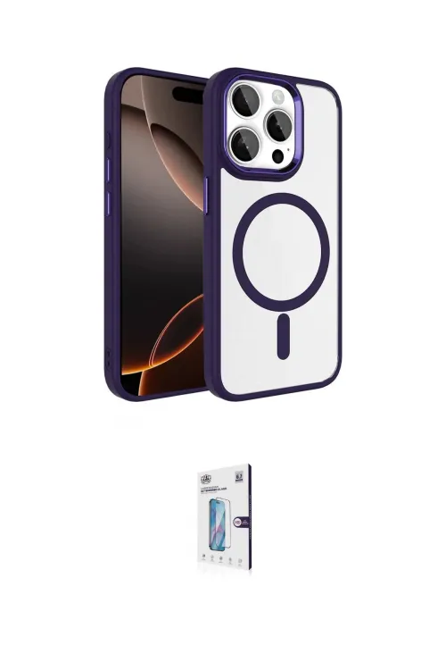 ieg™ iPhone 15 Pro Max Kılıf Kıvılcım Prime - Siyah Bilvis 0.18mm Plus Cam Ekran Koruyucu