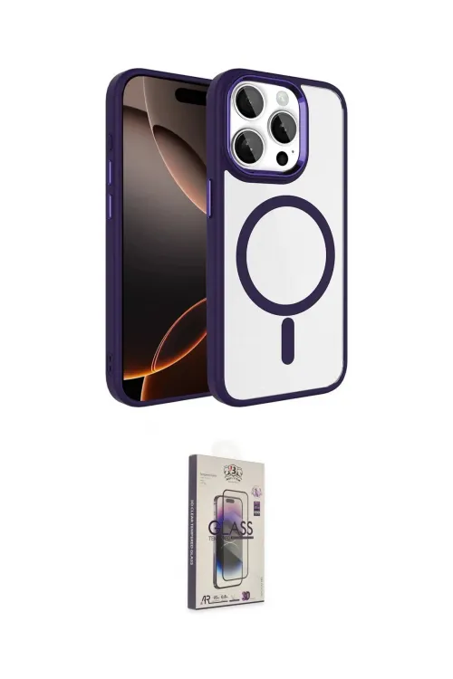 ieg™ iPhone 15 Pro Max Kılıf Kıvılcım Prime - Siyah Bilvis 3D Cam Ekran Koruyucu