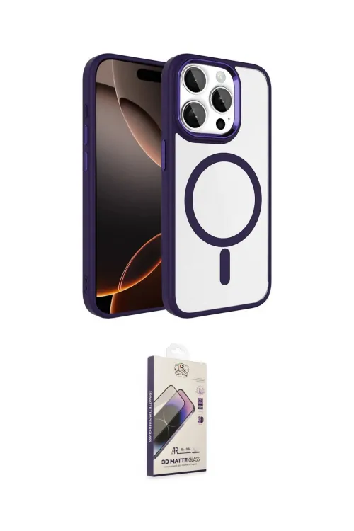 ieg™ iPhone 15 Pro Max Kılıf Kıvılcım Prime - Siyah Bilvis 3D Mat Cam Ekran Koruyucu