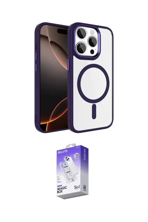ieg™ iPhone 15 Pro Max Kılıf Kıvılcım Prime - Siyah Bilvis 5in1 3D Magic Cam Ekran Koruyucu