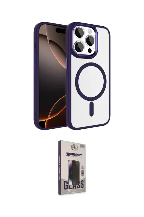 ieg™ iPhone 15 Pro Max Kılıf Kıvılcım Prime - Siyah Bilvis Hayalet Cam Ekran Koruyucu
