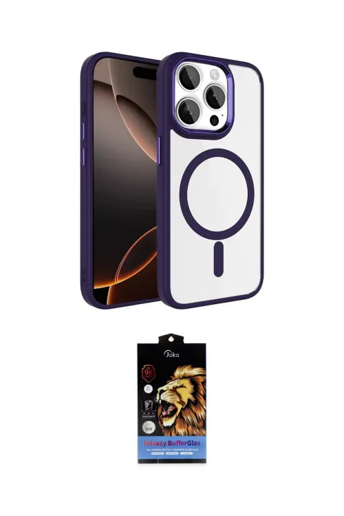 ieg™ iPhone 15 Pro Max Kılıf Kıvılcım Prime - Siyah Buffer Hayalet Cam Ekran Koruyucu