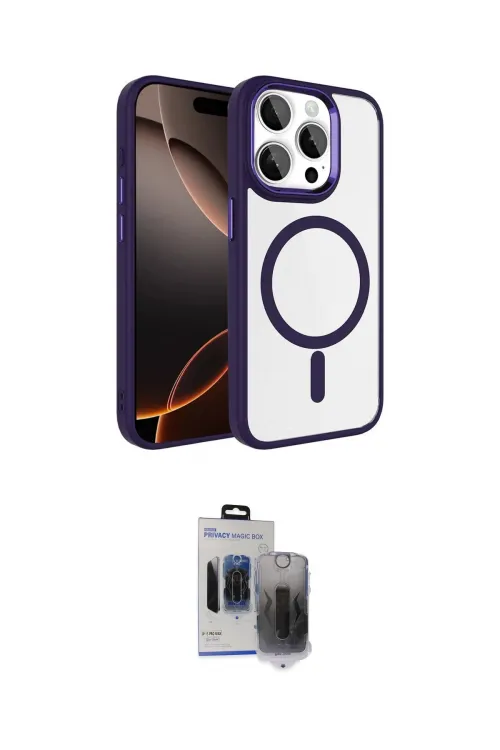 ieg™ iPhone 15 Pro Max Kılıf Kıvılcım Prime - Siyah Vanessa Magic Hayalet Cam