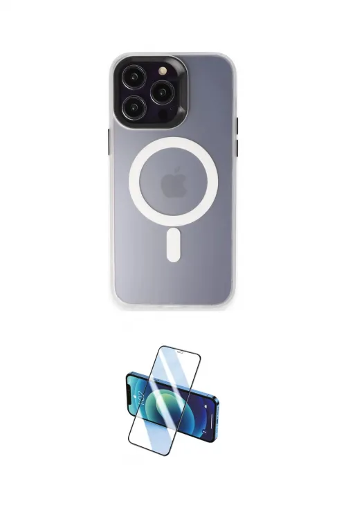 ieg™ iPhone 15 Pro Max Kılıf Kozmos Çizgi Prime - Siyah 3D Antistatik Seramik Nano Ekran Koruyucu