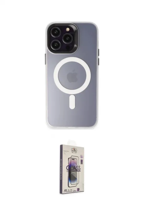 ieg™ iPhone 15 Pro Max Kılıf Kozmos Çizgi Prime - Siyah Bilvis 3D Cam Ekran Koruyucu